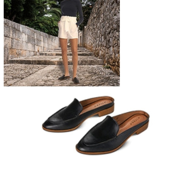 SERRA Shoes - NWOT-SERRA WMNS 9 BLACK LEATHER LOW HEEL MULES